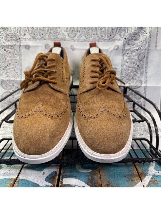 Cole Haan GrandEvolution Shortwing Wingtip Shoes Brown Suede Mens Size 9.5M EUC main image 4